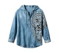 Generisch Sudadera con capucha vikinga, impresión 3D, mitología nórdica, sudadera de otoño e invierno, manga larga, suéter de carnaval, disfraz de cosplay medieval, disfraz retro gótico con capucha, O