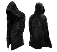 Generisch Sudadera con capucha vikinga para hombre, longitud media, con estampado 3D, chaqueta motero, chaqueta para otoño e invierno, cárdigan de cosplay, disfraz con capucha, sudadera, chaqueta para