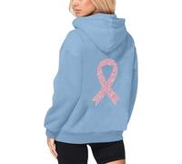 Generisch Sudadera con capucha y sudaderas para el tiempo libre. Cremallera con lazo de conciencia sobre el cáncer de mama. Perfecto para comodidad durante todo el año. Combina bien con jeans., azul