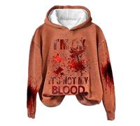 Generisch Sudadera con texto en inglés «I'm Ok It's Not My Blood» para mujer, diseño sarcástico de Halloween, naranja, L