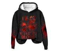Generisch Sudadera con texto en inglés «I'm Ok It's Not My Blood» para mujer, diseño sarcástico de Halloween, Negro , L