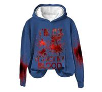 Generisch Sudadera con texto en inglés «I'm Ok It's Not My Blood» para mujer, sarcástica de Halloween, sudadera con capucha con capucha, camiseta estampada suave, sudadera para mujer, chaleco blanco