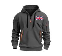 Generisch Sudadera de color liso para hombre, gris oscuro, L