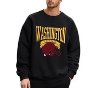 Generisch Sudadera de fútbol Washington para hombre, estilo universitario americano, estilo vintage, Style_b02 Negro, L