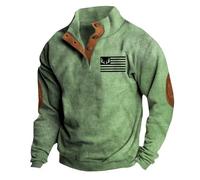 Generisch Sudadera de golf para hombre con media cremallera, sudadera deportiva de corte grande, chaqueta de tiempo libre, camiseta ligera de manga larga, sin capucha, jersey de forro polar, monocolor