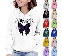 Generisch Sudadera de gran tamaño para mujer, diseño de anime, sudadera con capucha para mujer, de algodón, con estampado de mariposas, acogedora, con capucha, sudadera de gran tamaño, transpirable