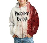 Generisch Sudadera de Halloween para niños con estampado de sangre, con bolsillos, para niños y niñas, con estampado sangriento, manga larga, disfraz de Halloween para adolescentes y jóvenes