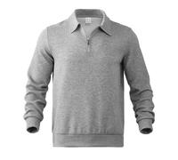 Generisch Sudadera de manga larga con cremallera para hombre, holgada, informal, camiseta para 2024, ropa casual de moda con bolsillo canguro, cierre de cremallera, Gris claro., M