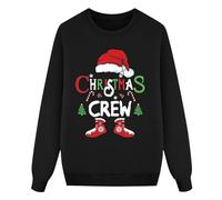 Generisch Sudadera de manga larga con estampado navideño, conjunto familiar de tres piezas con traje para padres e hijos, estilo papá, Negro , M