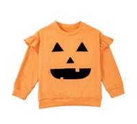 Generisch Sudadera de manga larga para niños y niñas, para invierno, para Halloween, calabazas, naranja, 3-4 años