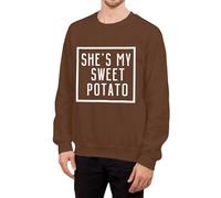 Generisch Sudadera de manga larga para parejas con frase romántica de amor She's My Potato I Yam como declaración de moda para mujer, marrón, XXL
