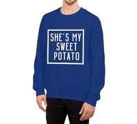 Generisch Sudadera de manga larga para parejas con frase romántica de amor She's My Potato I Yam como declaración de moda para mujer, azul, XXL