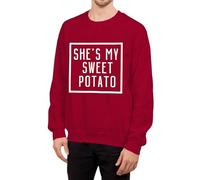 Generisch Sudadera de manga larga para parejas con frase romántica de amor She's My Potato I Yam como declaración de moda para mujer, rojo, M