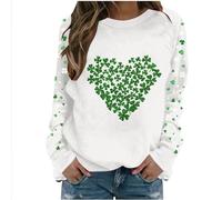 Generisch Sudadera de moda con estampado de letras como suéter informal de invierno para mujer en la vida cotidiana, Blanco, S