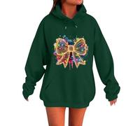 Generisch Sudadera de Navidad para mujer, divertida sudadera de Navidad para mujer, tallas grandes, sudadera con capucha con motivo navideño, sudadera con capucha, sudadera de manga larga, sudadera