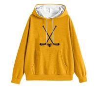 Generisch Sudadera deportiva para mujer, sudadera con capucha, sudaderas para mamá, para el día del partido, sudaderas para ventilador, chaqueta de forro polar para mujer, amarillo, XXL