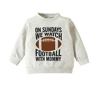 Generisch Sudadera divertida para niños pequeños Baby Boy Girl On Sundays Watch Football with Daddy Mommy Funny Sweater Tops, Gy1., 1-2 años