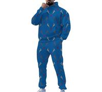 Generisch Sudadera festiva para hombre con estampado navideño para exterior, tiempo libre, diseño elegante, ajuste cómodo, perfecto para vacaciones, fiestas, ocasiones informales, azul, XXL