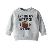Generisch Sudadera infantil con capucha para niños pequeños Baby Boy Girl On Sundays Watch Football with Daddy Mommy Funny Sweatshirt Pullover Tops, GY2., 1-2 años
