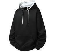 Generisch Sudadera informal con capucha para hombre de manga larga, cómoda y ligera, ropa de calle para uso diario en cualquier época del año, Negro , S