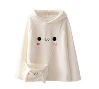 Generisch Sudadera Lady Crossbody Bolsillo con Capucha Mujeres Macetas Bordado Blusa Mujer Blusa Blanca Mujer Sexy, Blanco, XXL
