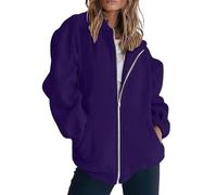 Generisch Sudadera larga de algodón para mujer, sudadera con capucha de invierno, blusa Hilfiger con bolsillos, chaqueta de entretiempo, chaqueta deportiva con capucha, chaqueta de ocio, chaqueta para