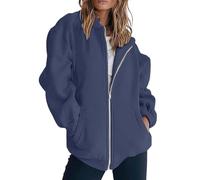 Generisch Sudadera larga de algodón para mujer, sudadera con capucha de invierno, blusa Hilfiger con bolsillos, chaqueta de entretiempo, chaqueta deportiva con capucha, chaqueta de ocio, chaqueta para