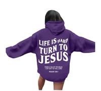 Generisch Sudadera Mujer Blanco Unisex Streetwear Sudadera con Capucha con Cremallera Diseño Moderno Estampado Letter para Casual Moda Casual Sudadera Mujer Gris Oversized Sudadera con Capucha, Lila-4