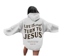 Generisch Sudadera Mujer Blanco Unisex Streetwear Sudadera con Capucha con Cremallera Diseño Moderno Estampado Letter para Casual Moda Casual Sudadera Mujer Gris Oversized Sudadera con Capucha, blanco