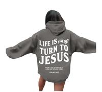 Generisch Sudadera Mujer Blanco Unisex Streetwear Sudadera con Capucha con Cremallera Diseño Moderno Estampado Letter para Casual Moda Casual Sudadera Mujer Gris Oversized Sudadera con Capucha, Gris 4