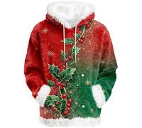 Generisch Sudadera navideña para mujer acogedora sudadera con capucha para todos los días - Moderna sudadera casual con forro polar para hombre? No, para mujer., verde, 5XL