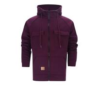 Generisch Sudadera para chicos 176 con capucha para hombre, suéter informal, manga larga, ropa de calle con varios bolsillos, ligera y cómoda para el uso diario, sudadera para hombre, color rojo, rojo