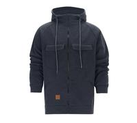 Generisch Sudadera para chicos 176 con capucha para hombre, suéter informal, manga larga, ropa de calle con varios bolsillos, ligera y cómoda para el uso diario, sudadera para hombre, color rojo, gris
