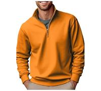 Generisch Sudadera para hombre, camiseta deportiva de manga larga, suave y cálida, cuello redondo, estilo retro étnico, amarillo, XXL