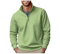 Generisch Sudadera para hombre, camiseta deportiva de manga larga, suave y cálida, cuello redondo, estilo retro étnico, Verde claro., XXL