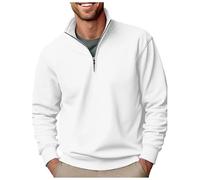 Generisch Sudadera para hombre, camiseta deportiva de manga larga, suave y cálida, cuello redondo, estilo retro étnico, Blanco, XXL