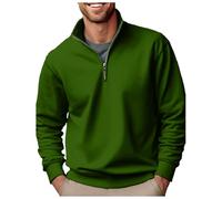Generisch Sudadera para hombre, camiseta deportiva de manga larga, suave y cálida, cuello redondo, estilo retro étnico, verde, XXL