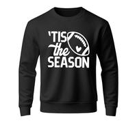 Generisch Sudadera para hombre con texto "Tis The Season", divertido jersey para la temporada de fútbol americano, camiseta de manga larga con texto deportivo, Style_c01 Negro, XL