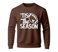 Generisch Sudadera para hombre con texto "Tis The Season", divertido jersey para la temporada de fútbol americano, camiseta de manga larga con texto deportivo, Style_c03 Marrón, S