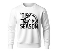 Generisch Sudadera para hombre con texto "Tis The Season", divertido jersey para la temporada de fútbol americano, camiseta de manga larga con texto deportivo, Style_c06 Blanco, S