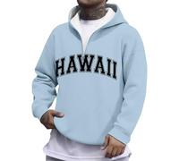 Generisch Sudadera para hombre de gran tamaño con capucha y cierre de cremallera en un cuarto de cremallera, estampado moderno para ropa de calle informal para uso diario, sudadera al aire libre para