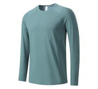 Generisch Sudadera para hombre, monocolor, transpirable, camiseta interior de manga larga, cuello redondo, sudaderas sin capucha, jersey elástico, informal, camiseta deportiva para hombre, cómoda