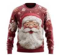 Generisch Sudadera para hombre sin cuello redondo, ropa de calle pesada, parte superior de tejido mixto suave para una óptima libertad de movimiento, cómoda para el uso diario, rojo, M