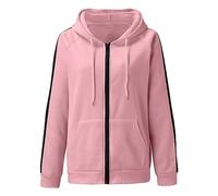 Generisch Sudadera para la prevención del cáncer de mama con cordón, color rosa, diseño de coronas, Rosa., XXL