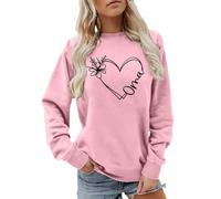 Generisch Sudadera para mujer blanca suave suéter de manga larga con cuello redondo estampado moderno para la comodidad cotidiana informal sudadera con capucha de gran tamaño sudadera con capucha