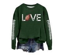 Generisch Sudadera para mujer con cuello redondo, informal, ligera, manga larga, con estampado de gallinas, sudaderas, top, blusa H & M para niños, café, S