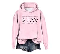 Generisch Sudadera para mujer con diseño de God is Greater Than The Highs and Lows con texto en alemán, Rosa., XL