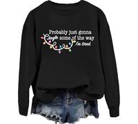 Generisch Sudadera para mujer con divertido mensaje de Navidad - Jersey con texto «Jingle Some of the Way» | Humorvolles Langarmshirt für die Adventszeit, Style_w02 Negro, XXL