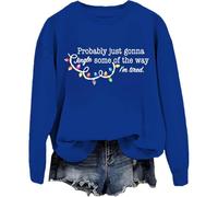 Generisch Sudadera para mujer con divertido mensaje de Navidad - Jersey con texto «Jingle Some of the Way» | Humorvolles Langarmshirt für die Adventszeit, Style_w03 Blue, XL
