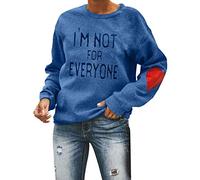 Generisch Sudadera para mujer con estampado de amor de invierno de manga larga, diseño moderno para días fríos, azul, XXL